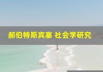 郝伯特斯宾塞 社会学研究